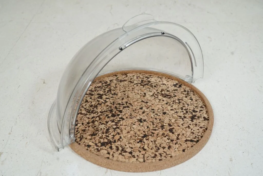 Cork Dessert Display Tray with Glass